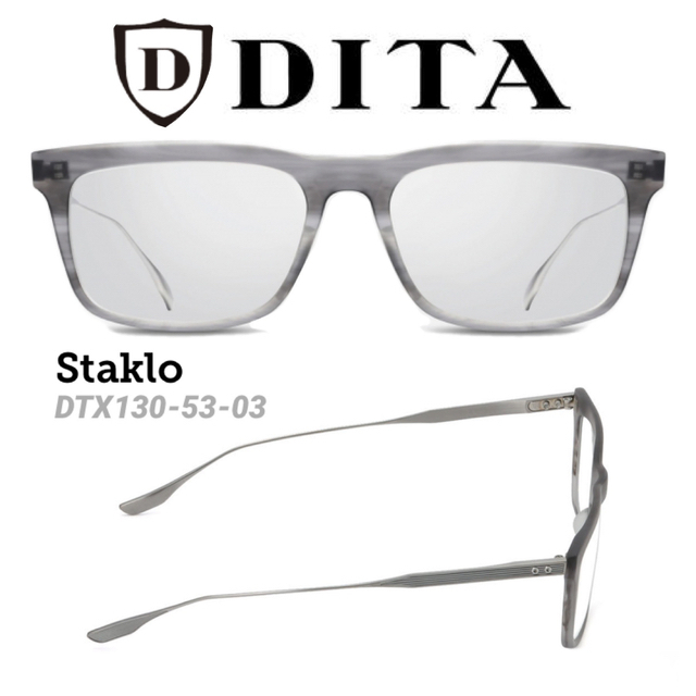 新品 定価5.2万円 DITA STAKLO ウェリントン メガネ グレー