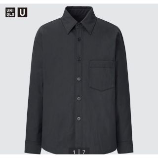 ユニクロ(UNIQLO)のユニクロU バテッドシャツジャケット 黒L新品(その他)