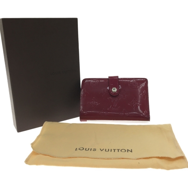 ▽▽LOUIS VUITTON ルイヴィトン 二つ折りがま口財布 ヴェルニ