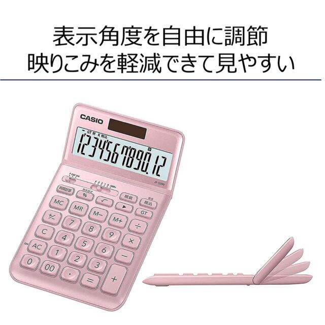 CASIO(カシオ)のCASIO カシオ 電卓 JF-S200-PK-N ライトピンク 12桁 簿記 インテリア/住まい/日用品のオフィス用品(オフィス用品一般)の商品写真