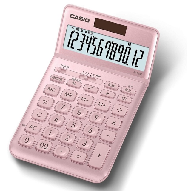 CASIO(カシオ)のCASIO カシオ 電卓 JF-S200-PK-N ライトピンク 12桁 簿記 インテリア/住まい/日用品のオフィス用品(オフィス用品一般)の商品写真