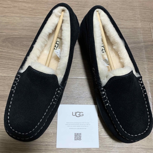 新品 UGG アグ アンスレー モカシン スリッポン ブラック 25cm