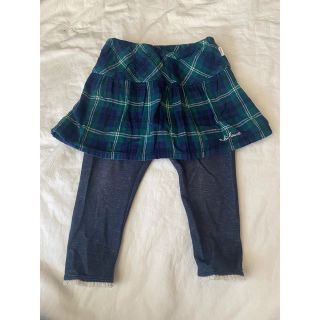 ミキハウス(mikihouse)のミキハウス　パンツスカート付8分丈パンツ 100 グリーン(パンツ/スパッツ)