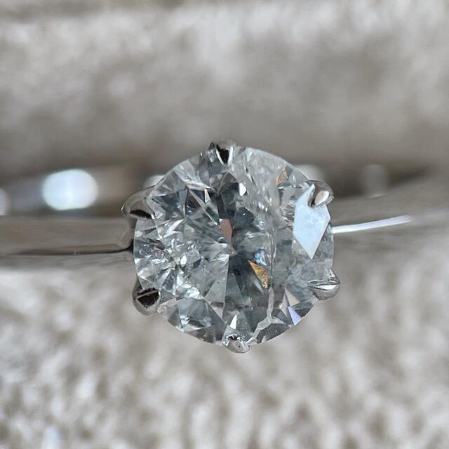 35％OFF】 シンプル美❤️Pt900 一粒 ダイヤモンド リング D1.063ct 12