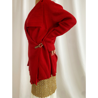 ラルフローレン(Ralph Lauren)のビンテージ 80s ラルフローレン 赤 カーディガン 羽織 ニット 希少 美品(カーディガン)