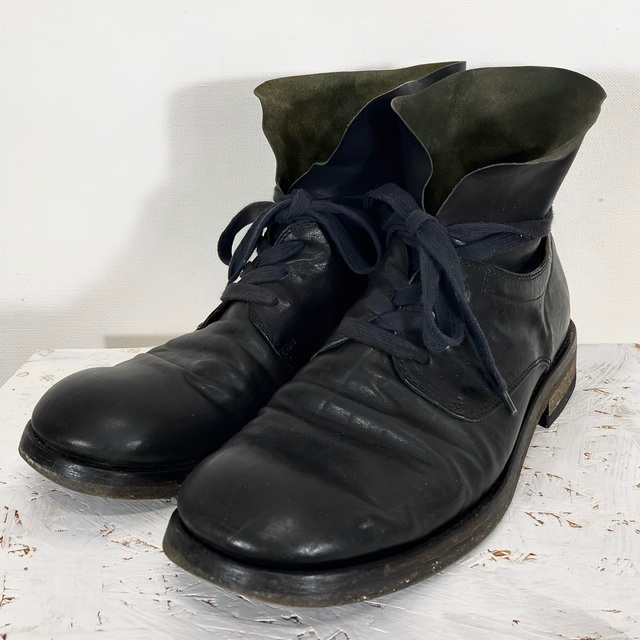 ANN DEMEULEMEESTER レザー ショートブーツ 黒43