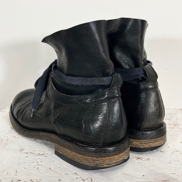 ANN DEMEULEMEESTER レザー ショートブーツ 黒43