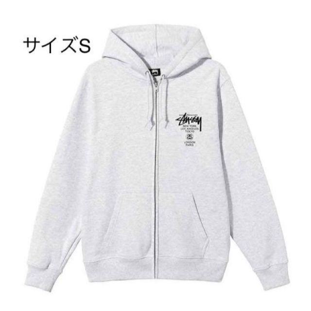 ZIPパーカー L ワールドツアー STUSSY グレー