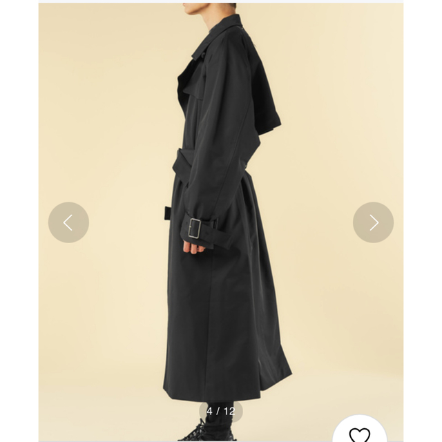 【美品】アドラー The trench coat 裏地チェック 黒 L