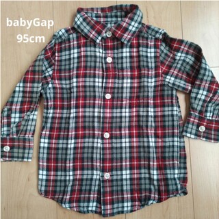 ベビーギャップ(babyGAP)の95cm babyGap　ネルシャツ　シャツ　チェックシャツ　赤(下着)