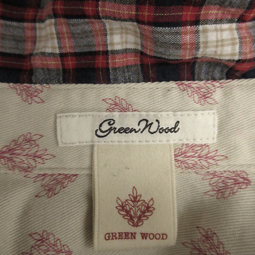 other(アザー)のGREEN WOOD シャツ コットン混 チェック 紺 赤 ベージュ 白 M レディースのトップス(シャツ/ブラウス(長袖/七分))の商品写真