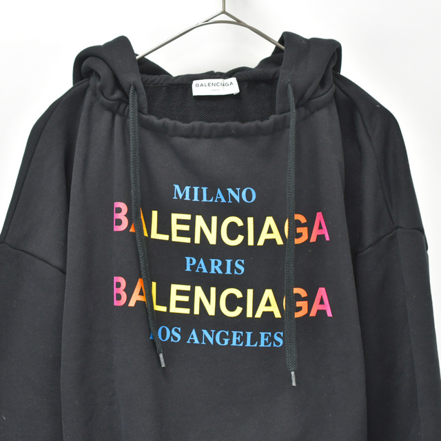 BALENCIAGA バレンシアガ 17年 レインボーロゴ パーカー 492171