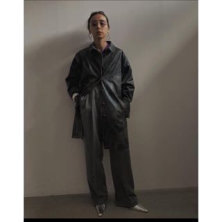 アメリヴィンテージ(Ameri VINTAGE)のCrushed Leather Coat ブラックAmeri VINTAGE(レザージャケット)