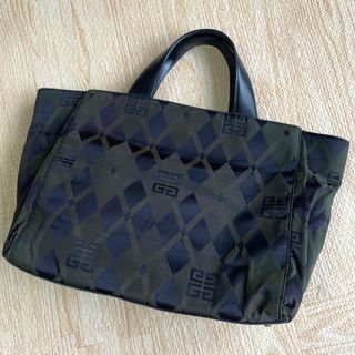 ジバンシィ(GIVENCHY)のオールドジバンシー ミニハンドバッグ キルティングモノグラム ナイロンキャンバス(ハンドバッグ)