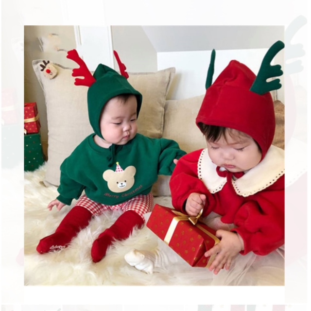 クリスマス クマ セットアップ キッズ/ベビー/マタニティのキッズ服男の子用(90cm~)(Tシャツ/カットソー)の商品写真