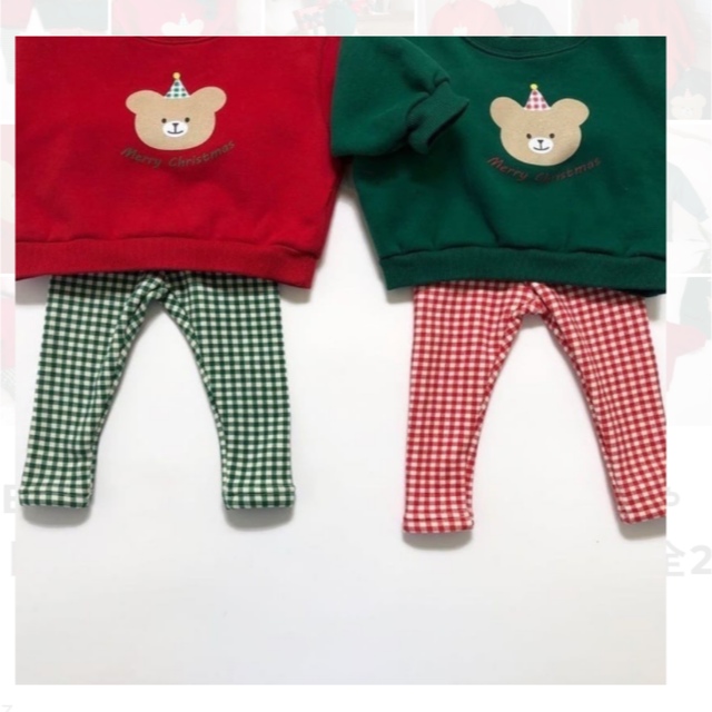 クリスマス クマ セットアップ キッズ/ベビー/マタニティのキッズ服男の子用(90cm~)(Tシャツ/カットソー)の商品写真