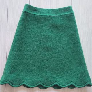 エムズグレイシー(M'S GRACY)の今だけお値引き❗綺麗なグリーン💚スカラップスカート(ひざ丈スカート)