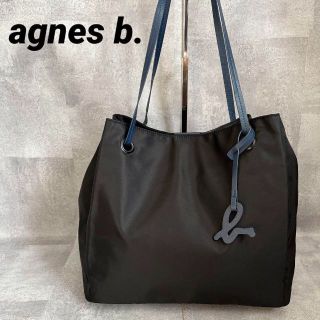 アニエスベー(agnes b.)のアニエスベー トートバッグ A4可 肩掛け チャーム ナイロン ブラック(トートバッグ)