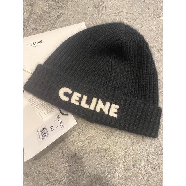 celine(セリーヌ)の美品　セリーヌ CELINE ニットキャップ ブラック  メンズの帽子(ニット帽/ビーニー)の商品写真