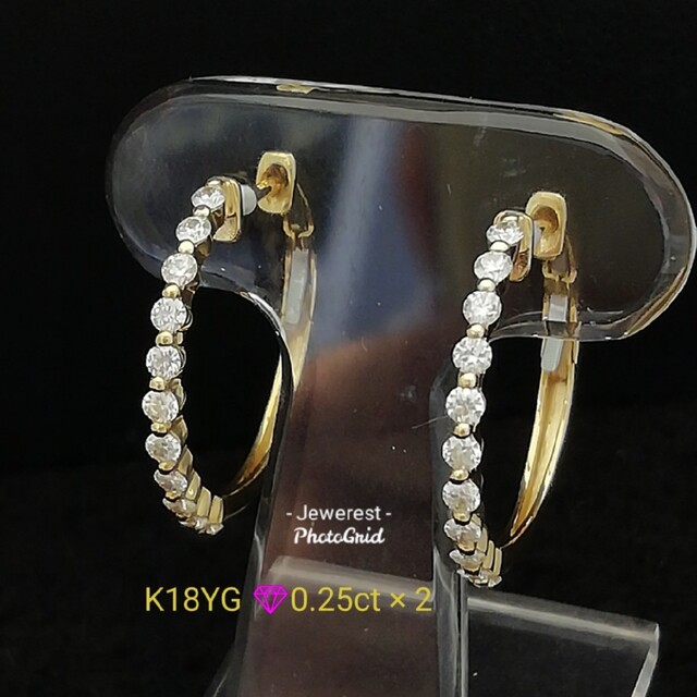 K18YG✨ダイヤ0.50ct✨高価ですが！✨シャープな✨キラキラ✨ダイヤピアス