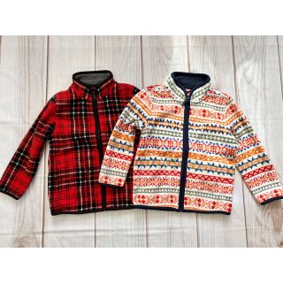 ユニクロ(UNIQLO)の【110】ユニクロフリースジャケット2点セット　チェック柄　男の子　女の子(ジャケット/上着)