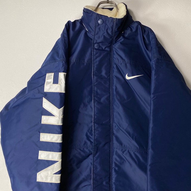 90’s Nike モンスターパーカー ベンチコート XL 裏ボア ネイビー