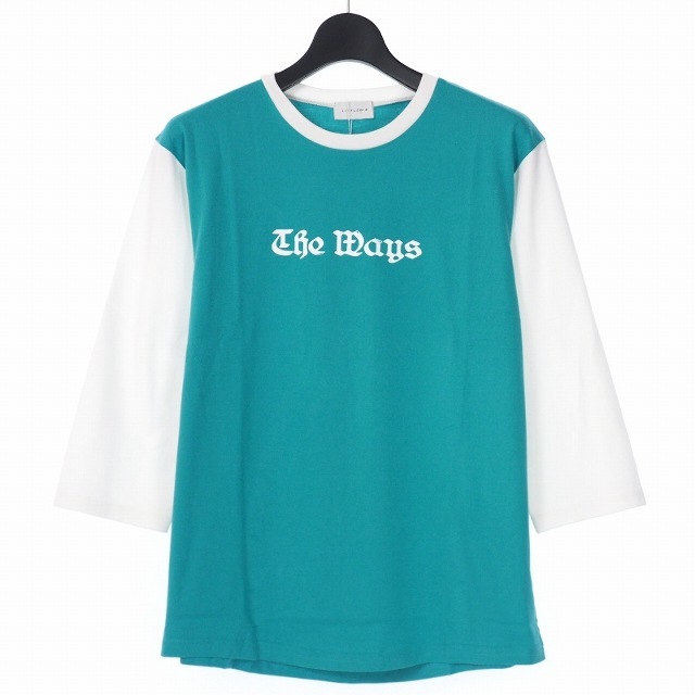 リトルビッグ 七分袖 ロゴ プリント Tシャツ カットソー XL グリーン 緑