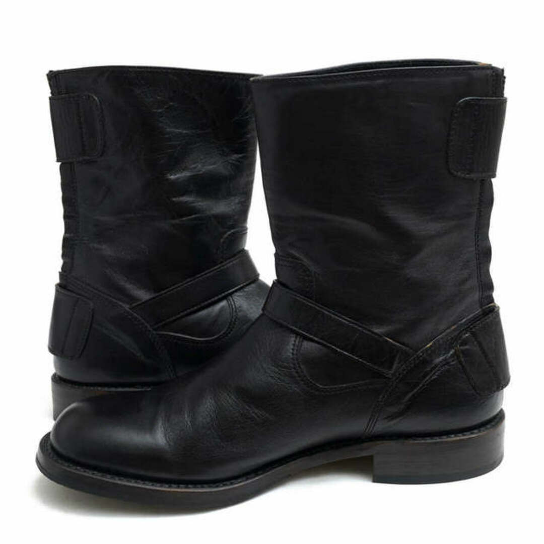 AKM(エイケイエム)のエイケイエム／AKM エンジニアブーツ シューズ 靴 メンズ 男性 男性用レザー 革 本革 ブラック 黒  G079 CW11 ポリスマン バックジップ メンズの靴/シューズ(ブーツ)の商品写真