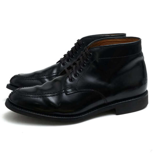 サンダース／SANDERS ワークブーツ シューズ 靴 メンズ 男性 男性用レザー 革 本革 ブラック 黒  1815B MILITARY APRON DERBY BOOT コマンドソール モックトゥ グッドイヤーウェルト製法