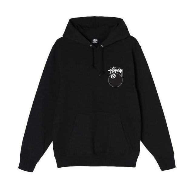 【新品】stussy ジップ フード パーカー 8ボール サイズL グレー