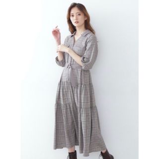 ジルバイジルスチュアート(JILL by JILLSTUART)の【新品・未使用品✧︎*】ジルバイ☆ライトチェックワンピース グレー系(ロングワンピース/マキシワンピース)