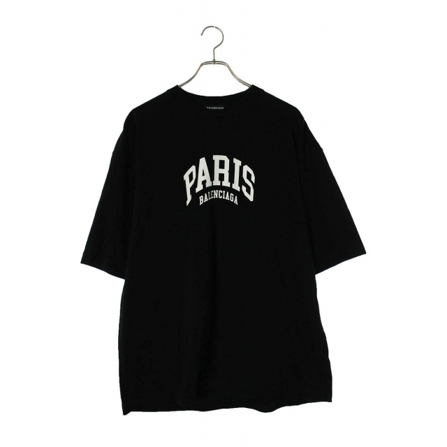 バレンシアガ 22SS 612966 TLVL7 PARISロゴプリントオーバーサイズT ...