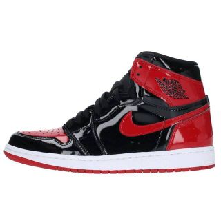 ナイキ(NIKE)のナイキ AIR JORDAN 1 RETRO HIGH OG BRED PATENT 555088-063 エアジョーダンワンハイパテントブレッドスニーカー メンズ 27.5cm(スニーカー)