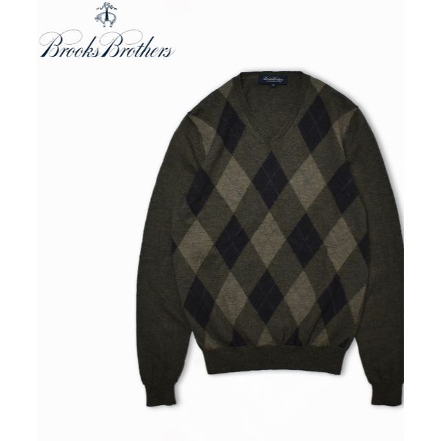 Brooks Brothers(ブルックスブラザース)のBrooks Brothers ブルックスブラザーズ アーガイル ウール ニット メンズのトップス(ニット/セーター)の商品写真