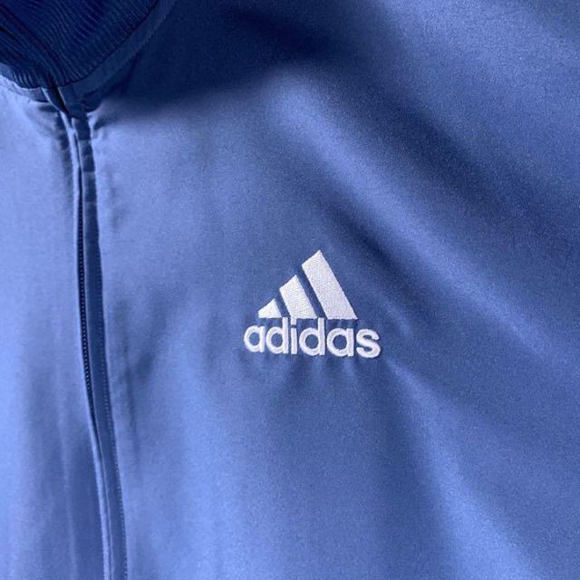 adidas(アディダス)の古着 adidas トラックジャケット ジャージ くすみ 水色 L ストライプ メンズのトップス(ジャージ)の商品写真