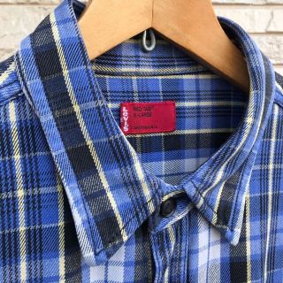 Levi's ヘビーオンスネルシャツ サイズL 赤黒緑チェック ガチャポケ