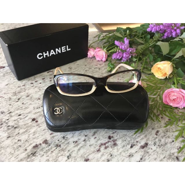 ☆正規新品☆CHANEL☆メガネフレーム☆べっ甲風☆ブラウン×ベージュ☆-