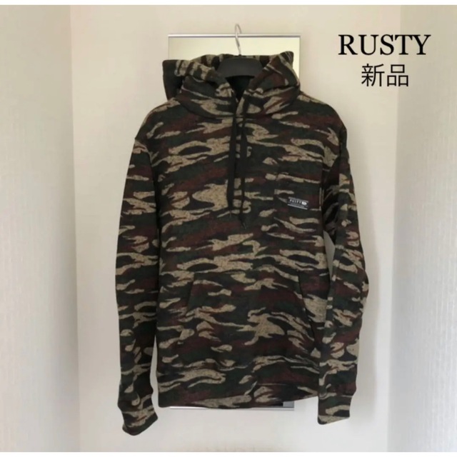 RUSTY(ラスティ)のラスティ ニットフリース迷彩パーカ 【未使用】 メンズのトップス(パーカー)の商品写真