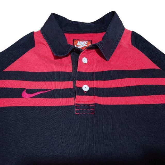 安いそれに目立つ 90s NIKE ボーダー ラガーシャツ 古着 ナイキ TEAM