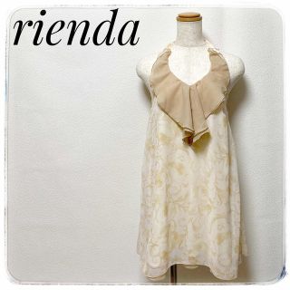 リエンダ(rienda)のriendaリエンダ✨キャミソール ワンピース ホルターネックS 花柄(ミニワンピース)