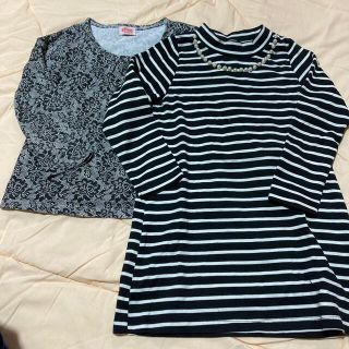 アナップキッズ(ANAP Kids)のbaiya アナップ ボーダー ワンピース 長袖 ロンティー Tシャツ 110(Tシャツ/カットソー)