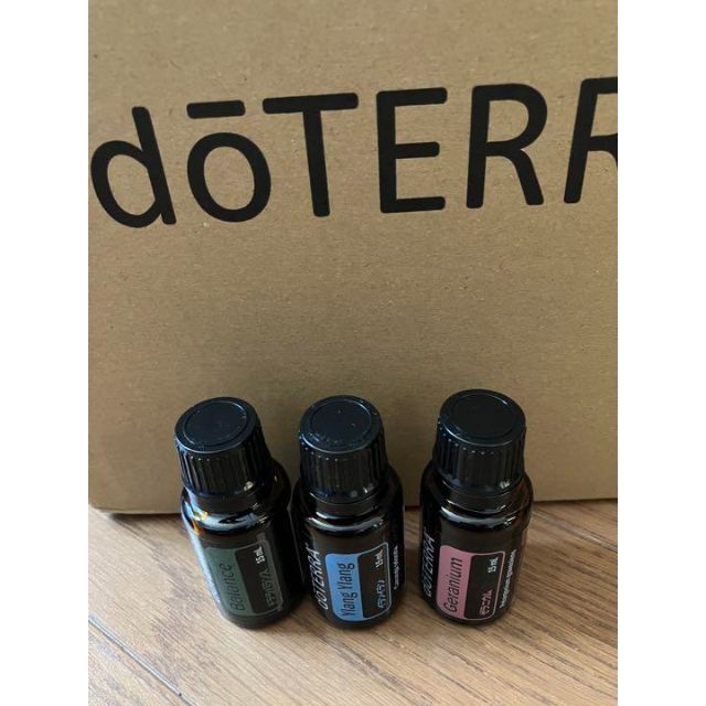 doTERRA 人気3種　ドテラバランス、イランイラン、ゼラニウム　3本セット