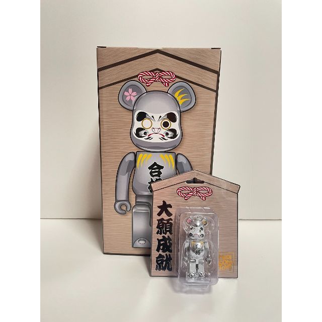 BE@RBRICK 達磨 合格 銀メッキ 400％