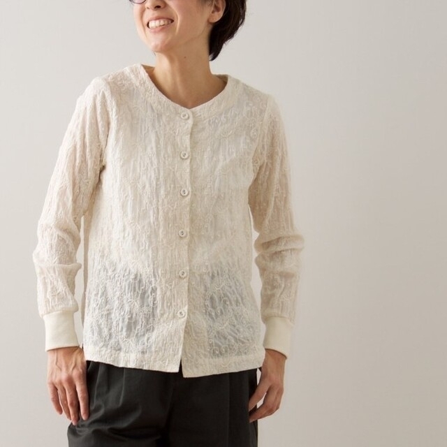 atelier naruse アトリエナルセ コットン ローン レース ブラウス