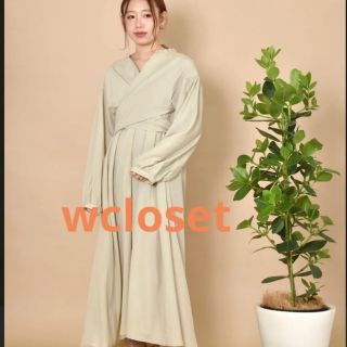 ダブルクローゼット(w closet)の美品❤️wcloset フリル衿　カシュクールワンピース(ロングワンピース/マキシワンピース)