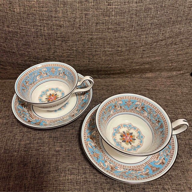 WEDGWOOD - ウェッジウッド フロレンティーン ターコイズ ピオニー カップ&ソーサーの通販 by shop｜ウェッジウッドならラクマ