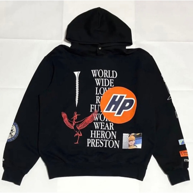 HERON PRESTON　プランコラージュプリントプルオーバーパーカー