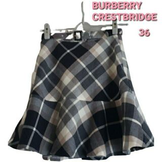 ブルーレーベルクレストブリッジ(BLUE LABEL CRESTBRIDGE)の大変美品　BURBERRY CRESTBRIDGE  可愛いフレアースカート(ミニスカート)