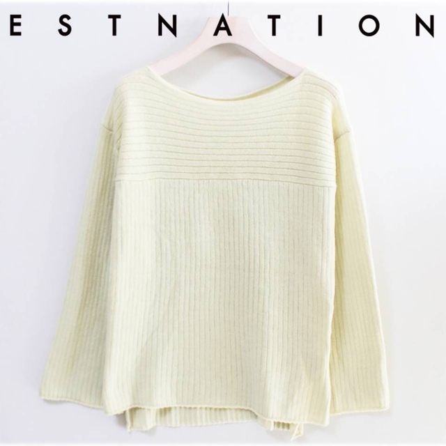 ESTNATION - 《エストネーション》新品 ボートネック ニットカットソー