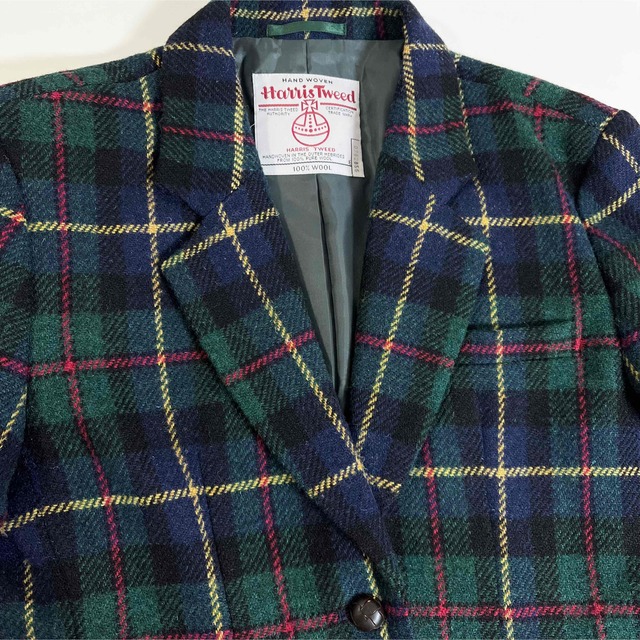 Harris Tweed(ハリスツイード)のHarris Tweed 日本製　チェック テーラード ジャケット　L レディースのジャケット/アウター(テーラードジャケット)の商品写真